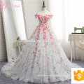 OEM lindo fuera del hombro Puffy Cinderella muy largo tren vestido de novia vestido de bola